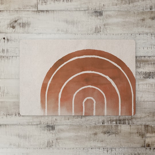 Terracotta Watercolor Rainbow 27" x 18" Floor Mat